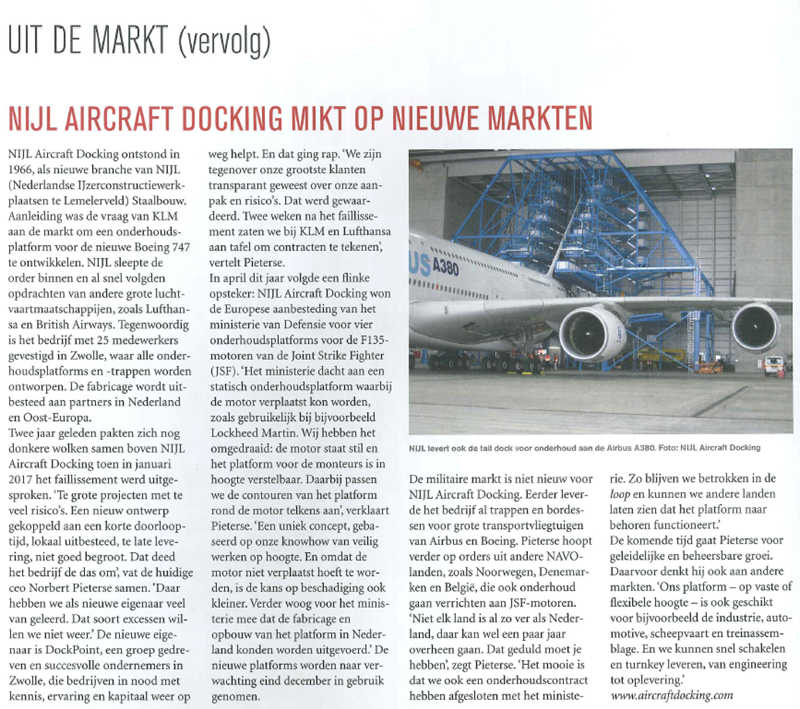 Artikel NIJL Aircraft Docking in LINK magazine december 2019