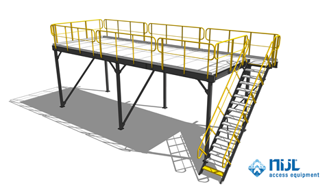 Mezzanine for machine building and process industry