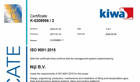 NIJL's ISO Certification Renewed